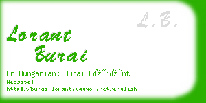 lorant burai business card